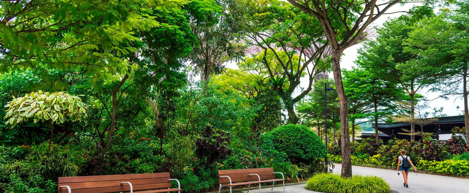 Zonas de descanso en jardín verde, Riva, Disset Urban.